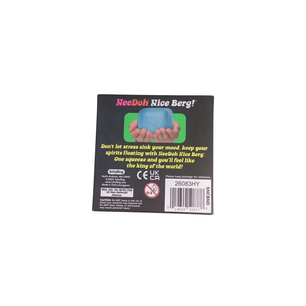 Schylling NeeDoh Nice Berg Blue XL Giant Nee Doh Niceberg Solid Squish Cube New!